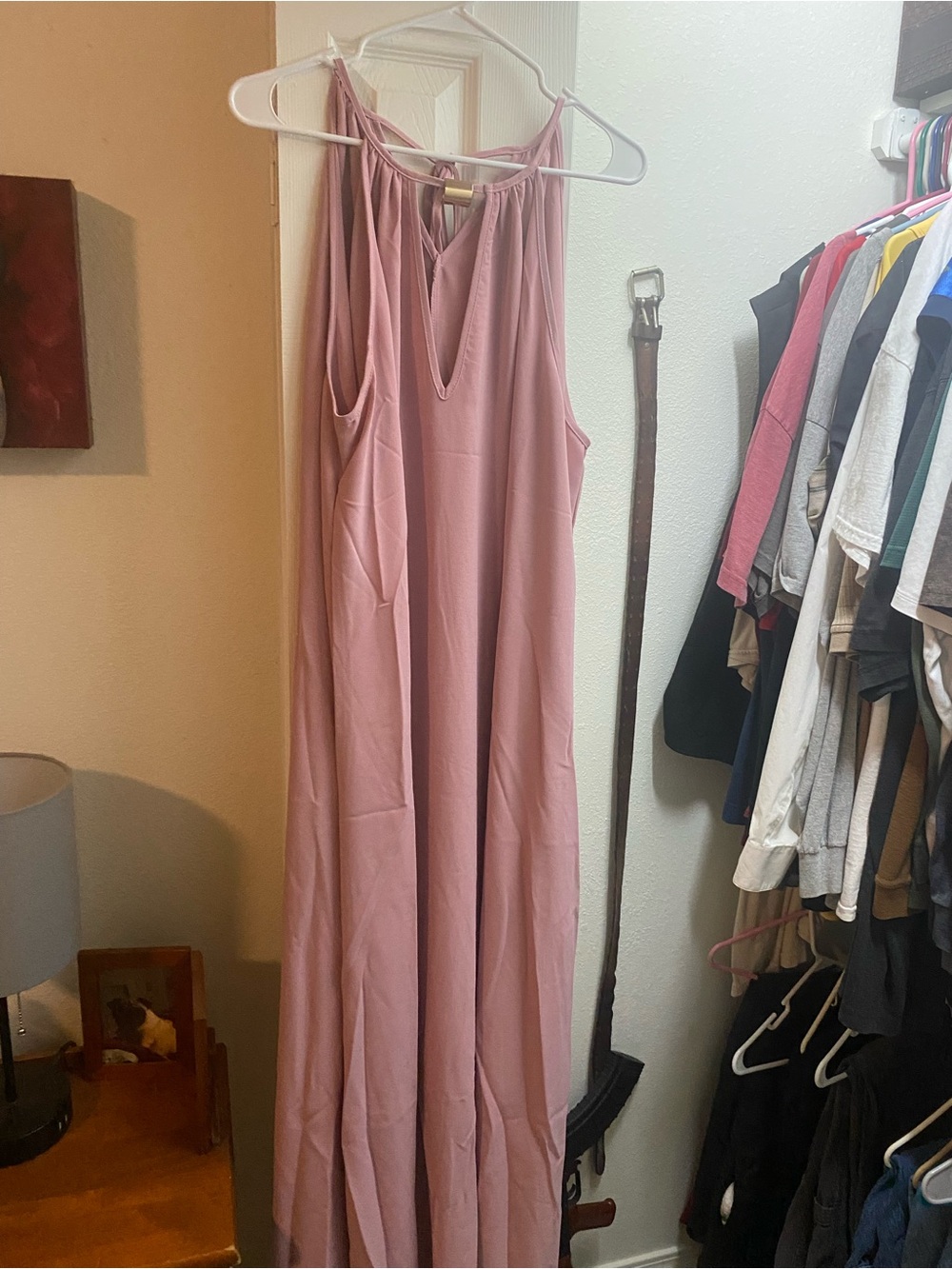 SHEIN Dusty Rose Sleeveless Maxi Dress